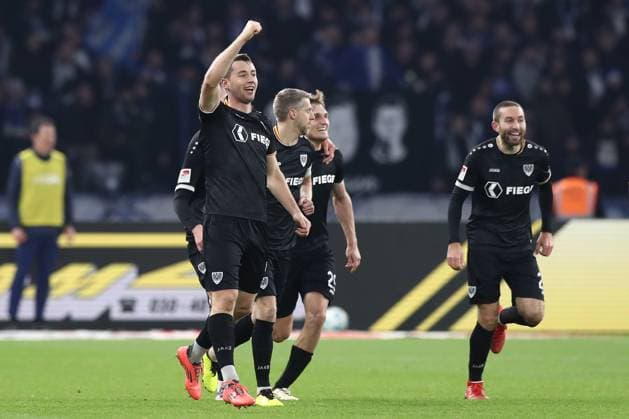 13.12.2024, xtgx, Fussball 2. Bundesliga, Hertha BSC Berlin - SC Preussen Muenster emspor, v.l. Torge Paetow (Münster, 16) Jubel, Torjubel, jubelt ueber das Tor, celebrate the goal, celebration (DFL DFB REGULATIONS PROHIBIT ANY USE OF PHOTOGRAPHS as IMAGE SEQUENCES and or QUASI-VIDEO) Berlin