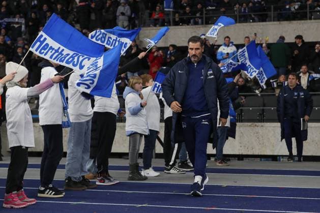 13.12.2024, xtgx, Fussball 2. Bundesliga, Hertha BSC Berlin - SC Preussen Muenster emspor, v.l. Cristian Fiel (Hertha, Trainer) (DFL DFB REGULATIONS PROHIBIT ANY USE OF PHOTOGRAPHS as IMAGE SEQUENCES and or QUASI-VIDEO) Berlin