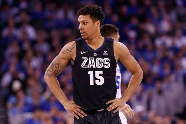 NCAA, College League, USA Basketball 2018: Gonzaga vs Creighton DEC 01 December 01, 2018 - Omaha, NE U.S. - Gonzaga Bulldogs forward Brandon Clarke 15 in action during an NCAA men s basketball game between 1 ranked Gonzaga Bulldogs and Creighton Bluejays at the CHI Health Center in Omaha, NE..Attendance: 18,759.Gonzaga won 103-92.Michael Spomer Cal Media. Omaha Nebraska United States of America EDITORIAL USE ONLY Copyright: xx ZUMA-20181201_zaf_c04_1013.jpg MichaelxSpomerx csmphototwo469837