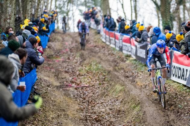 Dutch Pim Ronhaar pictured in action during the men s elite race at the Herentals Crosst cyclocross cycling event on Saturday 14 December 2024 in Herentals, stage 4 8 in the X2O Badkamers Trofee Veldrijden competition. JASPERxJACOBS  x108249559x