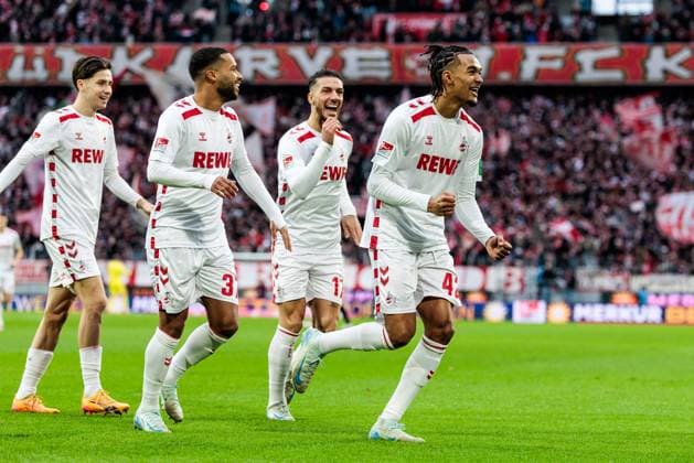 2. Fußball Bundesliga: 1. FC Köln - 1. FC Nürnberg; 15.12.2024 Jubel zum 1:0 durch Damion Downs (1. FC Köln, 42) 2. Fußball Bundesliga: 1. FC Köln - 1. FC Nürnberg, Köln, Rheinenergiestadion am 15.12.2024 DFL REGULATIONS PROHIBIT ANY USE OF PHOTOGRAPHS AS IMAGE SEQUENCES AND OR QUASI-VIDEO.