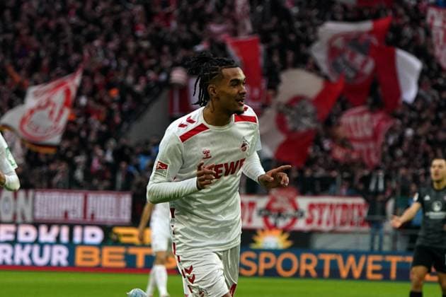 Fussball, 2 BL Saison 2024 2025, 1.FC Köln vs FC Nürnberg 15.12.2024, Rheinenergiestadion Köln, damion downs 1.FC Köln,jubelt Einzelbild Aktion