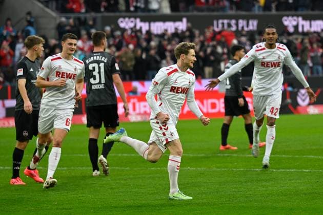 Koeln, Rheinenergiestadion, 15.12.24, GER, Herren, 2.Bundesliga, Saison 2024-2025, 1.FC Koeln - 1.FC Nuernberg Bild: Florian KAINZ (Koeln) jubelt nach seinem Tor zum 2:0 DFL regulations prohibit any use of photographs as image sequences and or quasi-video. NRW Deutschland