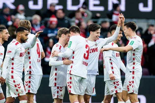 2. Fußball Bundesliga: 1. FC Köln - 1. FC Nürnberg; 15.12.2024 Jubel zum 3:0 durch Denis Huseinbasic (1. FC Köln, 8) 2. Fußball Bundesliga: 1. FC Köln - 1. FC Nürnberg, Köln, Rheinenergiestadion am 15.12.2024 DFL REGULATIONS PROHIBIT ANY USE OF PHOTOGRAPHS AS IMAGE SEQUENCES AND OR QUASI-VIDEO.