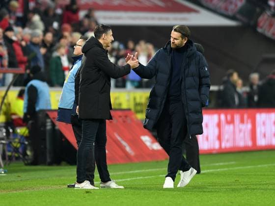 Sportlicher Leiter Dr. Christian Keller (1. FC Koeln) und Leiter Lizenzbereich Thomas Kessler (1. FC Koeln) gestikuliert, gestik waehrend des Spiels der 2. Bundesliga zwischen dem 1. FC Köln und 1. FC Nürnberg im RheinEnergieStadion am 15. December 2024 in Köln, Deutschland. (Foto von Ralf Treese DeFodi Images) +++ Sportlicher Leiter Dr. Christian Keller (1. FC Koeln) und Leiter Lizenzbereich Thomas Kessler (1. FC Koeln) gestures during the 2. Bundesliga match between 1. FC Köln and 1. FC Nürnberg at RheinEnergieStadion on December 15, 2024 in Cologne, Germany. (Photo by Ralf Treese DeFodi Images) DFB DFL REGULATIONS PROHIBIT ANY USE OF PHOTOGRAPHS AS IMAGE SEQUENCES AND OR QUASI-VIDEO. Defodi-521_KOEFCN20241215_049