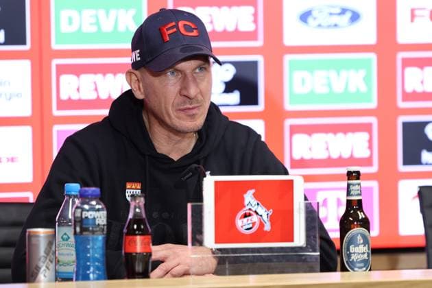 GER, 2.FBL, 1. FC Koeln vs. 1. FC Nuernberg 15.12.2024, Rheinenergie Stadion, Koeln, GER, 2.FBL, 1. FC Koeln vs. 1. FC Nuernberg, im Bild: Pressekonferenz (PK) nach dem Spiel, Gerhard Struber Chefrainer, Headcoach (1.FC Koeln),