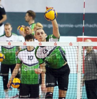 Pascal EICHLER (Bitterfeld), He-Volleyball, 1. Bundesliga, 2024 25, TSV Haching Muenchen vs VC Bitterfeld Wolfen, 15.12.24, Geothermie-Arena, Unterhaching Copyright: WolfgangxFehrmann