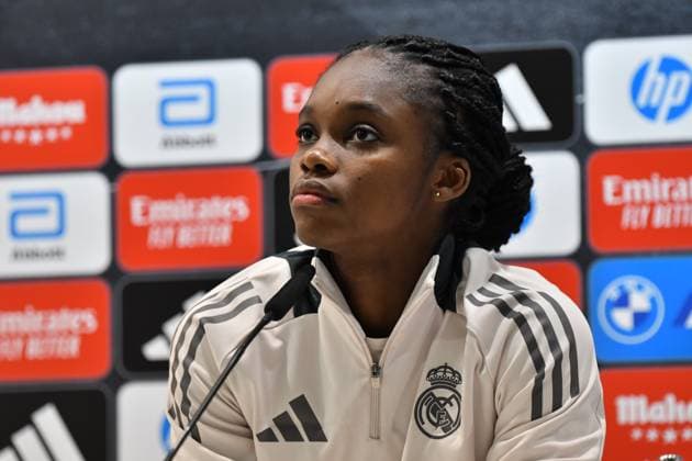 December 16, 2024, Valdebebas, Madrid, Spain: player LINDA CAICEDO Real Madrid CF Femenino during a press conference, PK, Pressekonferenz at Alfredo Di Stefano, Spain, on December 16. Valdebebas Spain - ZUMAc312 20241216_zsp_c312_003 Copyright: xOscarxManuelxSanchezx