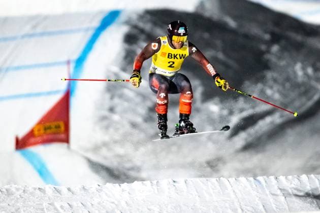 Sport Themen der Woche KW51 Sport Bilder des Tages FREE STYLE - FIS SX WC Arosa AROSA,SWITZERLAND,16.DEC.24 - FREESTYLE SKIING - FIS World Cup, Ski Cross, ladies, men, qualification. Image shows Kevin Drury (CAN).  GEPAxpictures xMaticxKlansek