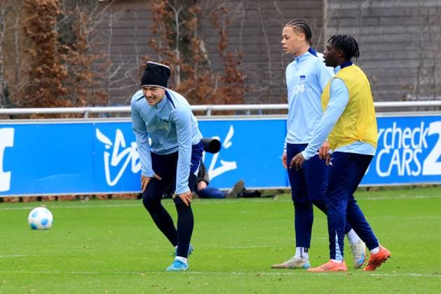 DEU, DFL, 2. FBL Hertha BSC, Training, 17.12.2024, Sportforum, Berlin, DEU, DFL, 2. FBL Hertha BSC, Training, im Bild Ibrahim Maza (Hertha BSC Berlin 10) DFL - regulations prohibit any use of Photographs as image sequences and or quasi-video Foto: Juergen Engler nordphoto GmbH