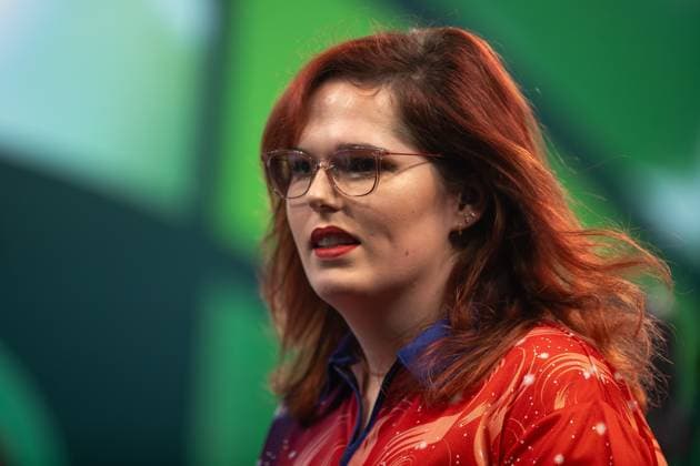 Paddy Power 2025 World Darts Championship Noa-Lynn van Leuven (NED) in her First Round match against Kevin Doets (NED) (not in picture) during the 2025 Paddy Power World Darts Championship at Alexandra Palace, London, United Kingdom on 17 December 2024. Editorial use only , Copyright: xIanxStephenx PSI-21033-0074