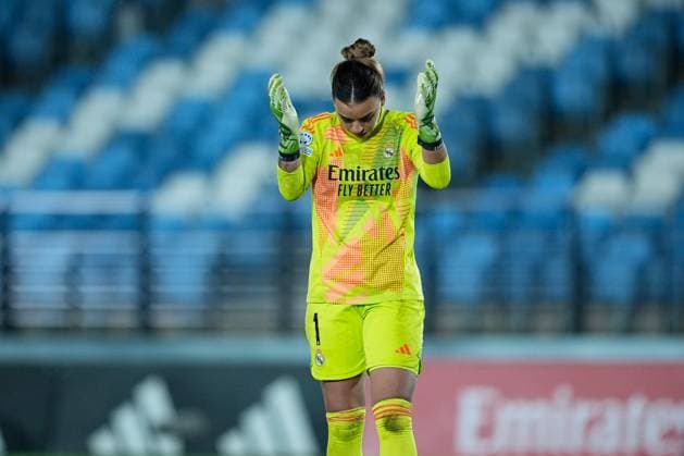 December 17, 2024, Valdebebas, Madrid, SPAIN: Misa Rodriguez of Real Madrid laments during the UEFA Womenâ€⠢s Champions League, Group B, football match played between Real Madrid and Chelsea at Alfredo Di Stefano stadium on December 17, 2024, in Valdebebas, Madrid, Spain. Valdebebas SPAIN - ZUMAa181 20241217_zaa_a181_123 Copyright: xOscarxJ.xBarrosox