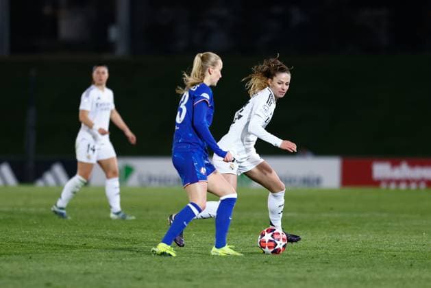 December 17, 2024, Valdebebas, Madrid, SPAIN: Melanie Leupolz of Real Madrid in action during the UEFA Womenâ€⠢s Champions League, Group B, football match played between Real Madrid and Chelsea at Alfredo Di Stefano stadium on December 17, 2024, in Valdebebas, Madrid, Spain. Valdebebas SPAIN - ZUMAa181 20241217_zaa_a181_151 Copyright: xDennisxAgyemanx