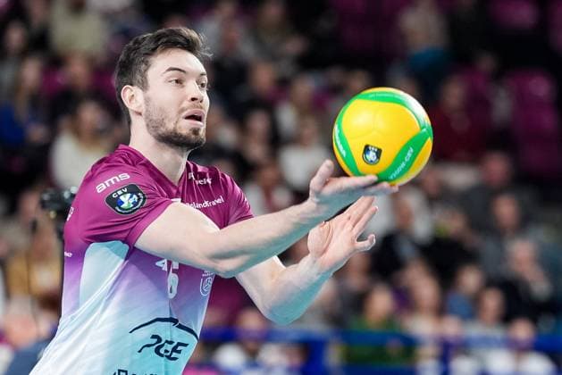 PGE Projekt Warszawa vs ACH Volley Ljubljana - Champions League Tobias Christian Brand during CEV Volleyball Men Champions League match PGE Projekt Warszawa vs ACH Volley Ljubljana in Warsaw Poland on 17 December 2024. Warsaw Poland  Copyright: xFotoxOlimpikx originalFilename:jastrzebowski-pgeproje241217_np5jM.jpg