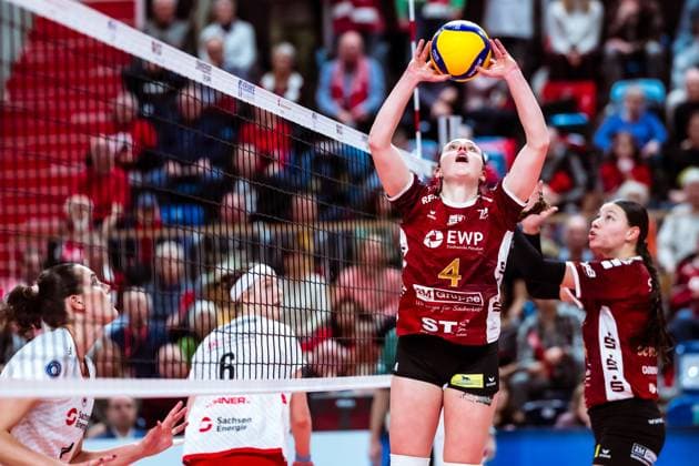 DVV-Pokal Halbfinale; SC Potsdam - Dresdner SC; 18.12.2024 DVV-Pokal Halbfinale; SC Potsdam - Dresdner SC; 18.12.2024 Copyright: xBEAUTIFULxSPORTS NicolxMarschallx