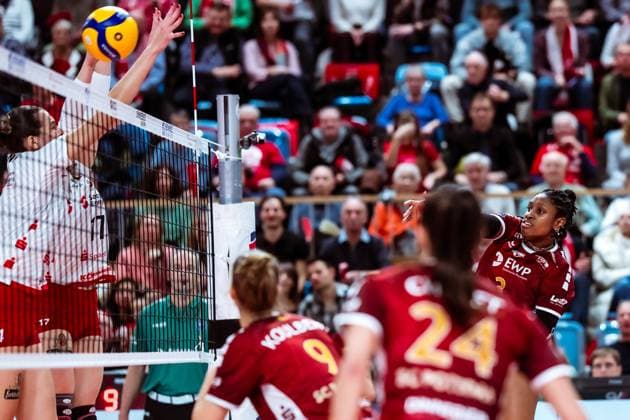 DVV-Pokal Halbfinale; SC Potsdam - Dresdner SC; 18.12.2024 DVV-Pokal Halbfinale; SC Potsdam - Dresdner SC; 18.12.2024 Copyright: xBEAUTIFULxSPORTS NicolxMarschallx