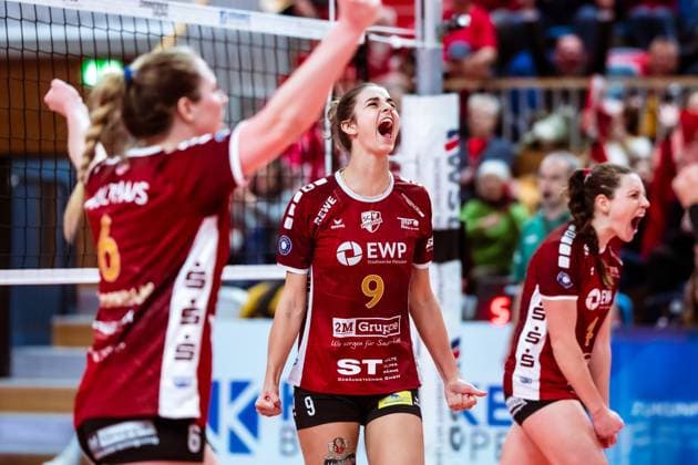 DVV-Pokal Halbfinale; SC Potsdam - Dresdner SC; 18.12.2024 DVV-Pokal Halbfinale; SC Potsdam - Dresdner SC; 18.12.2024 Copyright: xBEAUTIFULxSPORTS NicolxMarschallx