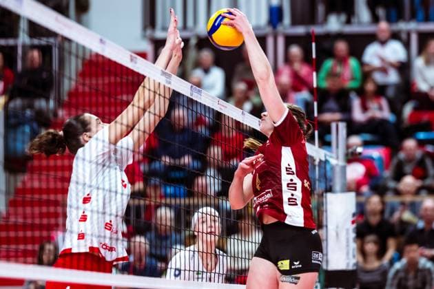 DVV-Pokal Halbfinale; SC Potsdam - Dresdner SC; 18.12.2024 DVV-Pokal Halbfinale; SC Potsdam - Dresdner SC; 18.12.2024 Copyright: xBEAUTIFULxSPORTS NicolxMarschallx