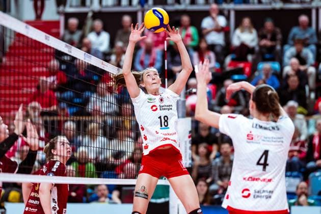 DVV-Pokal Halbfinale; SC Potsdam - Dresdner SC; 18.12.2024 DVV-Pokal Halbfinale; SC Potsdam - Dresdner SC; 18.12.2024 Copyright: xBEAUTIFULxSPORTS NicolxMarschallx
