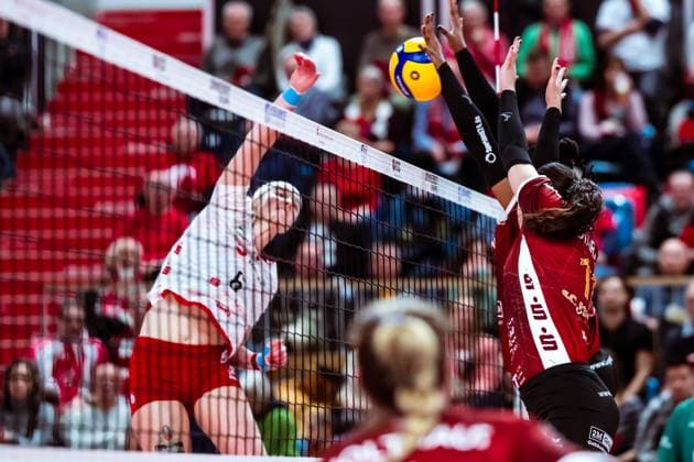 DVV-Pokal Halbfinale; SC Potsdam - Dresdner SC; 18.12.2024 DVV-Pokal Halbfinale; SC Potsdam - Dresdner SC; 18.12.2024 Copyright: xBEAUTIFULxSPORTS NicolxMarschallx