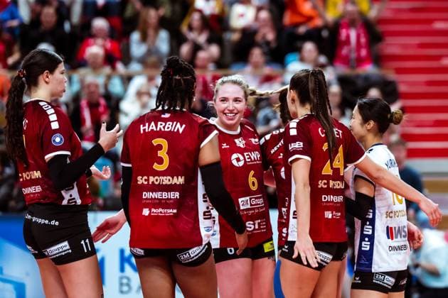 DVV-Pokal Halbfinale; SC Potsdam - Dresdner SC; 18.12.2024 DVV-Pokal Halbfinale; SC Potsdam - Dresdner SC; 18.12.2024 Copyright: xBEAUTIFULxSPORTS NicolxMarschallx