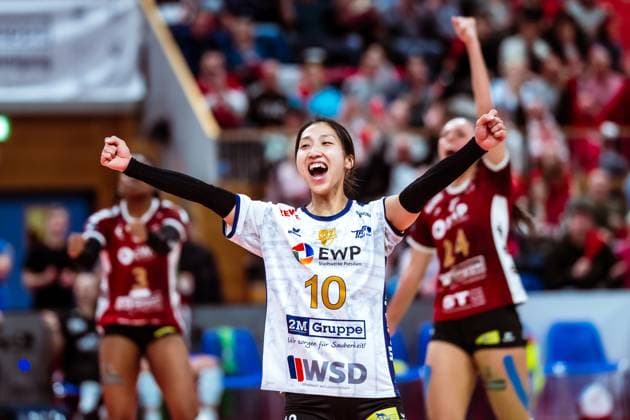 DVV-Pokal Halbfinale; SC Potsdam - Dresdner SC; 18.12.2024 DVV-Pokal Halbfinale; SC Potsdam - Dresdner SC; 18.12.2024 Copyright: xBEAUTIFULxSPORTS NicolxMarschallx
