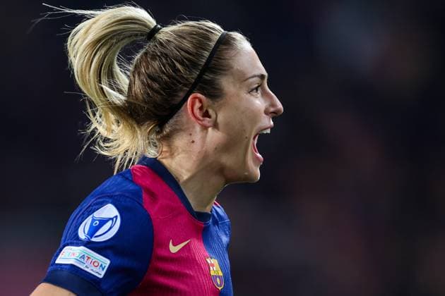Barcelona, Spain, December 18th 2024: Alexia Putellas (11 FC Barcelona, Barca celebrates after scoring during the UEFA Womens Champions League football match between FC Barcelona and Manchester City at the Estadi Olimpic Lluis Companys in Barcelona, Spain (Judit Cartiel SPP) Copyright: xJuditxCartielx xSPPx spp-en-JuCaSp-JUCA1987