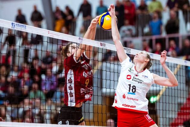 DVV-Pokal Halbfinale; SC Potsdam - Dresdner SC; 18.12.2024 DVV-Pokal Halbfinale; SC Potsdam - Dresdner SC; 18.12.2024 Copyright: xBEAUTIFULxSPORTS NicolxMarschallx