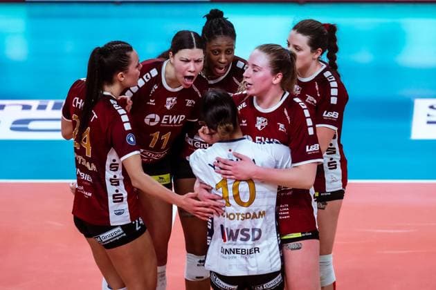 DVV-Pokal Halbfinale; SC Potsdam - Dresdner SC; 18.12.2024 DVV-Pokal Halbfinale; SC Potsdam - Dresdner SC; 18.12.2024 Copyright: xBEAUTIFULxSPORTS NicolxMarschallx