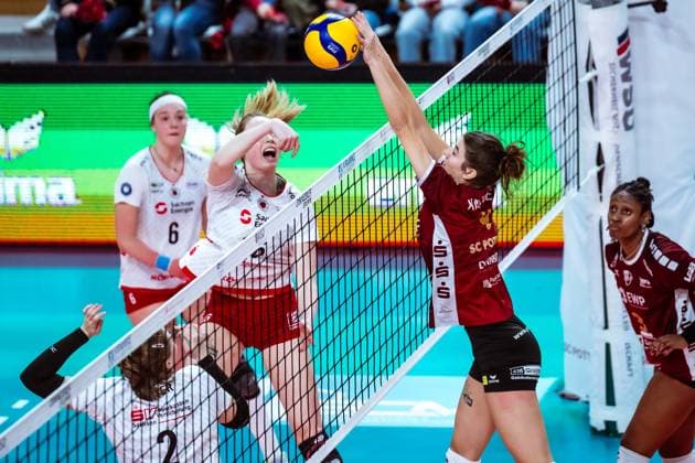DVV-Pokal Halbfinale; SC Potsdam - Dresdner SC; 18.12.2024 DVV-Pokal Halbfinale; SC Potsdam - Dresdner SC; 18.12.2024 Copyright: xBEAUTIFULxSPORTS NicolxMarschallx