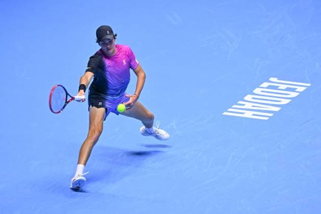 NextGen ATP, Tennis Herren Finals First Round - Jeddah Joao Fonseca (BRA) during his first round match at the 2024 NextGen ATP Finals in Jeddah, Saudi Arabia on December 18, 2024. Photo by Corinne Dubreuil ABACAPRESS.COM Jeddah Saudi Arabia  Copyright: xDubreuilxCorinne ABACAx