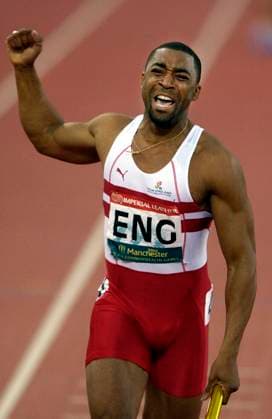 COMMONWEALTH GAMES MANCHESTER 31 7 2002 4*100 FINAL DAREN CAMPBELL AFTER THE LAST LEG PICTURE DAVID ASHDOWN. COMMONWEALTH GAMES MANCHESTER COMMONWEALTH GAMES MANCHESTER DMGTCHPDPICT000409468118