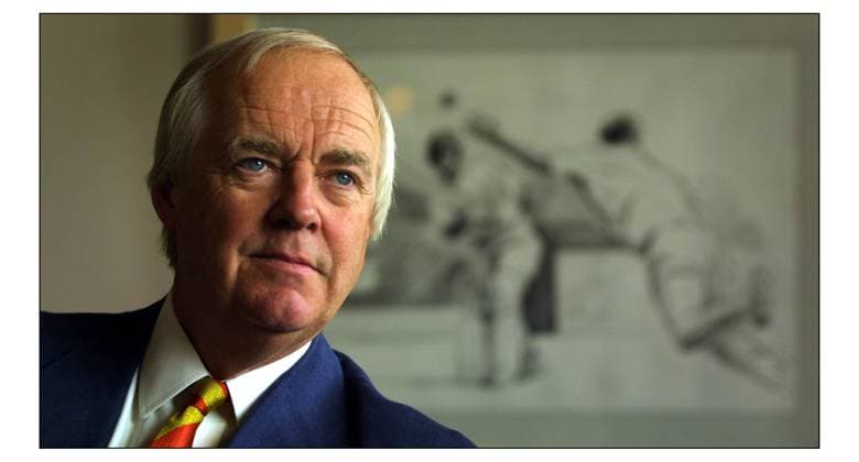 Sir Tim Rice at Middlesex County Cricket Ground, Lords in London. pic David Sandison 19 9 2002 Jesus Christ Superstar was written by Sir Tim Rice and Lord Andrew Lloyd-Webber DMGTCHPDPICT000389728812