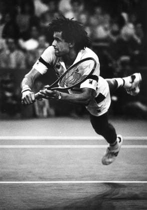 Yannick Noah during the Benson and Hedges tennis final at Wembley 1986 Yannick Noah DMGTCHPDPICT000337033902