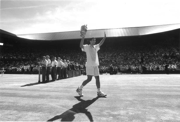 Pete Sampras holding the trophy after winning the Men s Final Wimbledon 1994 Tennis Pete Sampras DMGTCHPDPICT000404143479
