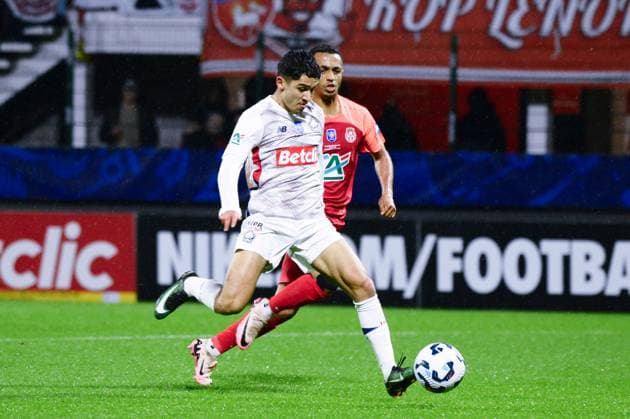 FOOTBALL : Rouen vs Lille - Coupe de France - 20 12 2024 Osame Sahraoui ( 11 - Lille ) during the French Cup match between FC Rouen and Lille OSC at Stade Robert Diochon on December 20, 2024 in Rouen, France. ( Photo by Dante Badano PsnewZ ) - RouenFrance  Copyright: xDantexBadanox