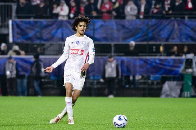FOOTBALL : Rouen vs Lille - Coupe de France - 20 12 2024 Ayyoub Bouaddi ( 7 - Lille ) during the French Cup match between FC Rouen and Lille OSC at Stade Robert Diochon on December 20, 2024 in Rouen, France. ( Photo by Dante Badano PsnewZ ) - RouenFrance  Copyright: xDantexBadanox