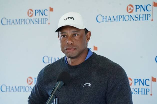 December 20, 2024, Orlando, Florida, USA: Tiger Woods speaks to the media after the PNC Championship Pro-Am at the Ritz-Carlton Golf Club. Orlando USA - ZUMAw109 20241220_fap_w109_020 Copyright: xDebbyxWongx