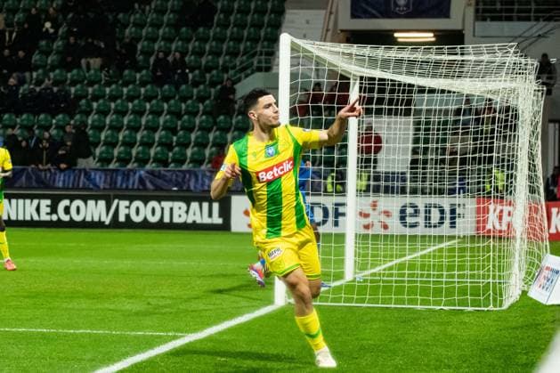 FOOTBALL : Drancy vs FC Nantes - Coupe de France - 32e de Finale - 21 12 2024 Joie des joueurs du Fc Nantes aprÃ s le but de Matthis Abline (FC NANTES) Saint OuenFrance  Copyright: xBaptistexAutissierx