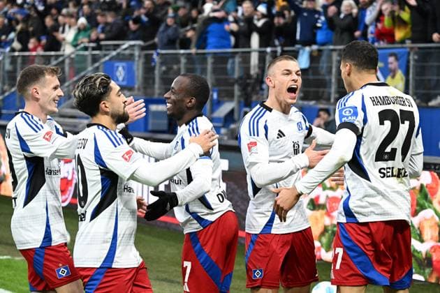 Fussballl I Männer I Saison 2024 2025 I 2. Bundesliga I 17. Spieltag I Hamburger SV - SpVgg Greuther Fürth I 21.12.2024 HSV Jubel nach dem Tor von Davie Selke Hamburg Hamburg Deutschland