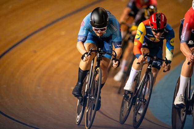 : DM Omnium 2024 - Frankfurt Oder BRIESE Max-David ( GER ) P&S Metalltechnik Benotti Querformat - quer - horizontal - Landscape - Event Veranstaltung: DM Omnium 2024 - Deutsche Meisterschaft - Category Kategorie: Cycling - Track cycling, Rad, Radsport, Bahnrad, Bahn National Championship Omnium - Elite Men - Location Ort: Europe Germany - Brandenburg - Märkisch Oderland - Frankfurt Oder - Oderlandhalle - Discipline: Omnium - Distance: ... m - Date Datum: 21.12.2024 Saturday Day 2 -