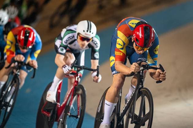 TEUTENBERG Tim Torn: DM Omnium 2024 - Frankfurt Oder TEUTENBERG Tim Torn ( GER ) Lidl-Trek Development-Team Querformat - quer - horizontal - Landscape - Event Veranstaltung: DM Omnium 2024 - Deutsche Meisterschaft - Category Kategorie: Cycling - Track cycling, Rad, Radsport, Bahnrad, Bahn National Championship Omnium - Elite Men - Location Ort: Europe Germany - Brandenburg - Märkisch Oderland - Frankfurt Oder - Oderlandhalle - Discipline: Omnium - Distance: ... m - Date Datum: 21.12.2024 Saturday Day 2 -