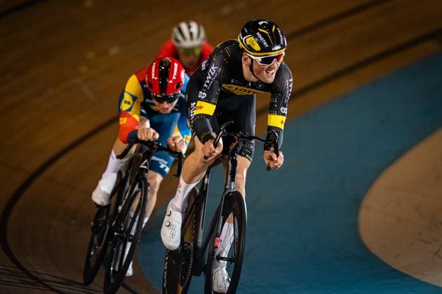 JOCHUM Ben Felix: DM Omnium 2024 - Frankfurt Oder JOCHUM Ben Felix ( GER ) Lotto Kern-Haus PSD Bank Querformat - quer - horizontal - Landscape - Event Veranstaltung: DM Omnium 2024 - Deutsche Meisterschaft - Category Kategorie: Cycling - Track cycling, Rad, Radsport, Bahnrad, Bahn National Championship Omnium - Elite Men - Location Ort: Europe Germany - Brandenburg - Märkisch Oderland - Frankfurt Oder - Oderlandhalle - Discipline: Omnium - Distance: ... m - Date Datum: 21.12.2024 Saturday Day 2 -