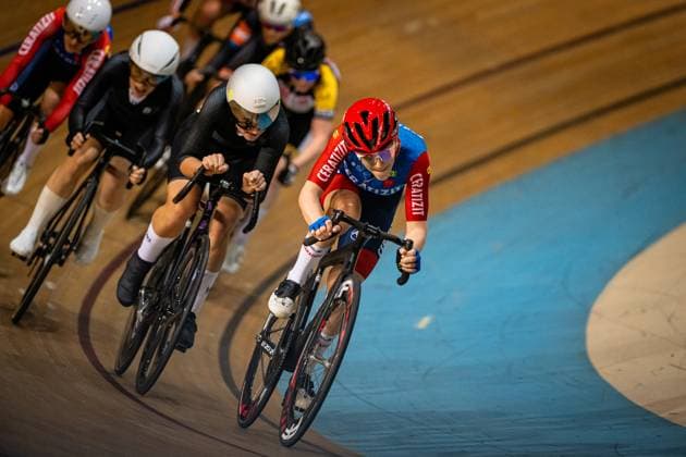 BRAUßE Franziska: DM Omnium 2024 - Frankfurt Oder BRAUßE Franziska ( GER ) CERATIZIT-WNT Pro Cycling Team Querformat - quer - horizontal - Landscape - Event Veranstaltung: DM Omnium 2024 - Deutsche Meisterschaft - Category Kategorie: Cycling - Track cycling, Rad, Radsport, Bahnrad, Bahn National Championship Omnium - Elite Women - Location Ort: Europe Germany - Brandenburg - Märkisch Oderland - Frankfurt Oder - Oderlandhalle - Discipline: Omnium - Distance: ... m - Date Datum: 21.12.2024 Saturday Day 2 -