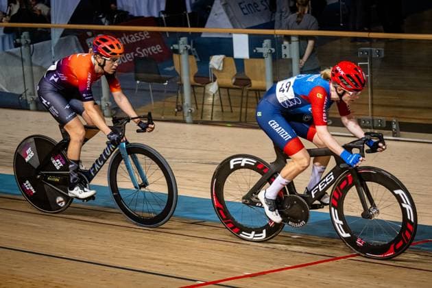 BRAUßE Franziska: DM Omnium 2024 - Frankfurt Oder BRAUßE Franziska ( GER ) CERATIZIT-WNT Pro Cycling Team Querformat - quer - horizontal - Landscape - Event Veranstaltung: DM Omnium 2024 - Deutsche Meisterschaft - Category Kategorie: Cycling - Track cycling, Rad, Radsport, Bahnrad, Bahn National Championship Omnium - Elite Women - Location Ort: Europe Germany - Brandenburg - Märkisch Oderland - Frankfurt Oder - Oderlandhalle - Discipline: Omnium - Distance: ... m - Date Datum: 21.12.2024 Saturday Day 2 -
