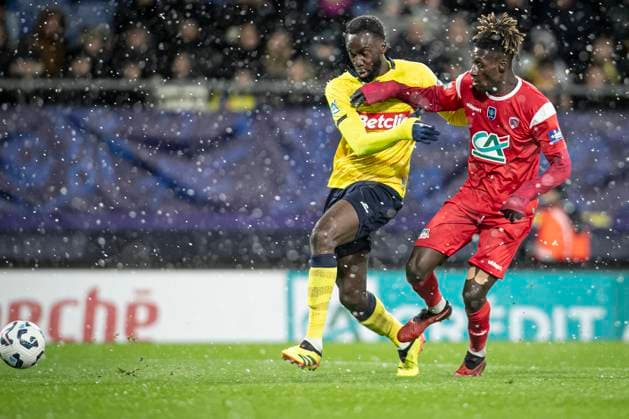 FOOTBALL : Sochaux vs Clermont Foot 63. Coupe de France - Stade Auguste Bonal 22 12 2024 DRAMMEH MOUHAMADOU 6 ET DIABY YADALY 9  Copyright: xElyxandroxCEGARRAx