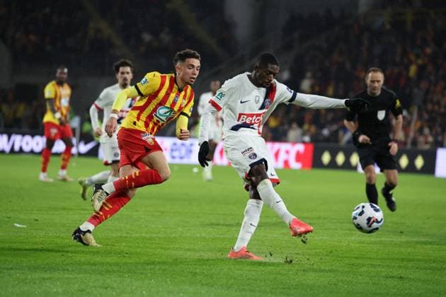 FOOTBALL : RC Lens vs Paris Saint-Germain - Coupe de France 32e de finale - 22 12 2024 Ousmane DEMBELE (PSG) lors du match RC Lens - Paris Saint-Germain, Coupe de France 32e de finale, stade Bollaert-Delelis, le 22 dÃ cembre 2024  Copyright: xLaurentxSANSONx xPsnewZx