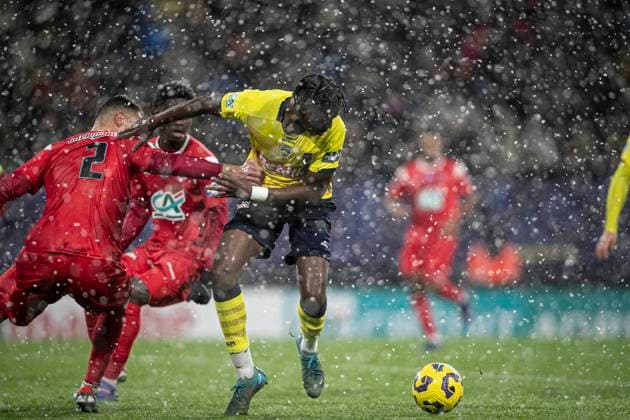 FOOTBALL : Sochaux vs Clermont Foot 63. Coupe de France - Stade Auguste Bonal 22 12 2024 GNANDUILLET ARMAND 9  Copyright: xElyxandroxCEGARRAx