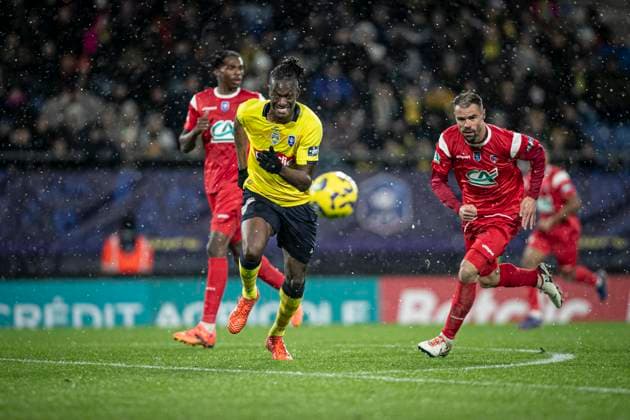 FOOTBALL : Sochaux vs Clermont Foot 63. Coupe de France - Stade Auguste Bonal 22 12 2024 GNANDUILLET ARMAND 9  Copyright: xElyxandroxCEGARRAx