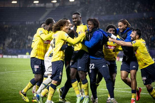 FOOTBALL : Sochaux vs Clermont Foot 63. Coupe de France - Stade Auguste Bonal 22 12 2024 Joie des joueurs de Sochaux apres leur victoire  Copyright: xelyxandroxcegarrax